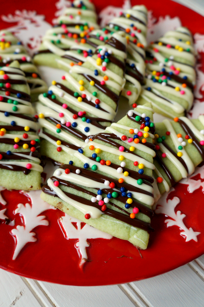 cut-out christmas tree cookies - The Baking Fairy