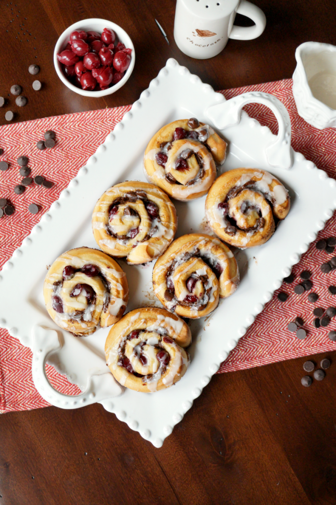 sour cherry chocolate rolls - The Baking Fairy