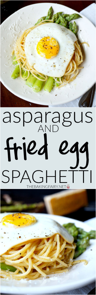 asparagus & fried egg spaghetti - The Baking Fairy