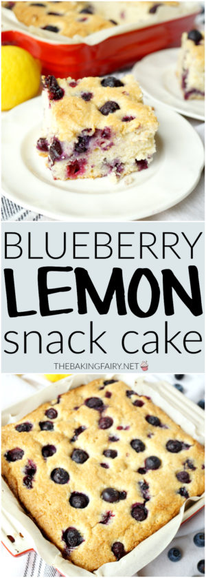 blueberry lemon snack cake - The Baking Fairy