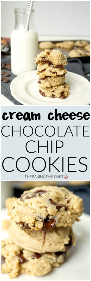 cream cheese chocolate chip cookies - The Baking Fairy