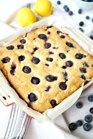 blueberry lemon snack cake - The Baking Fairy