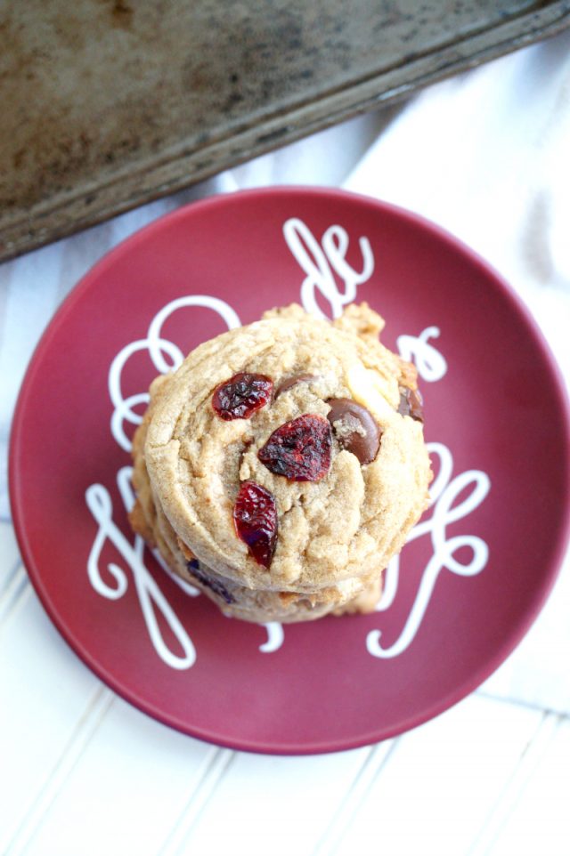 double chocolate chip cranberry cookies - The Baking Fairy