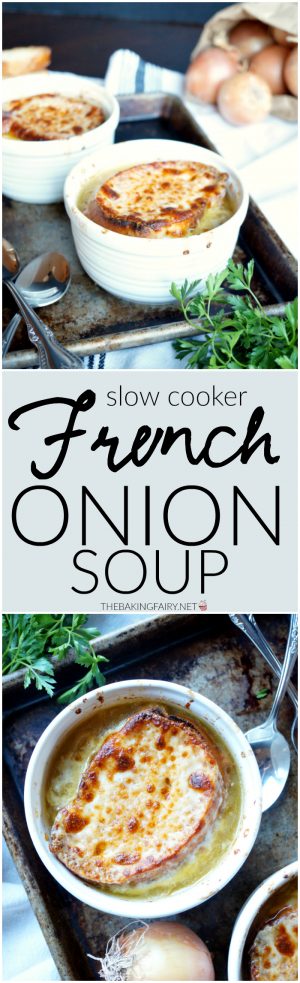 slow cooker french onion soup - The Baking Fairy