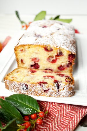 cranberry orange mascarpone loaf cake - The Baking Fairy