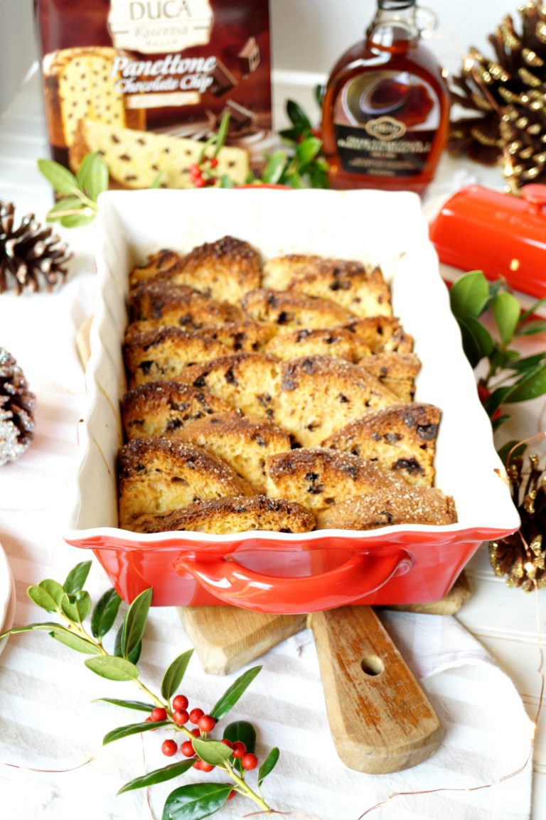panettone french toast casserole - The Baking Fairy