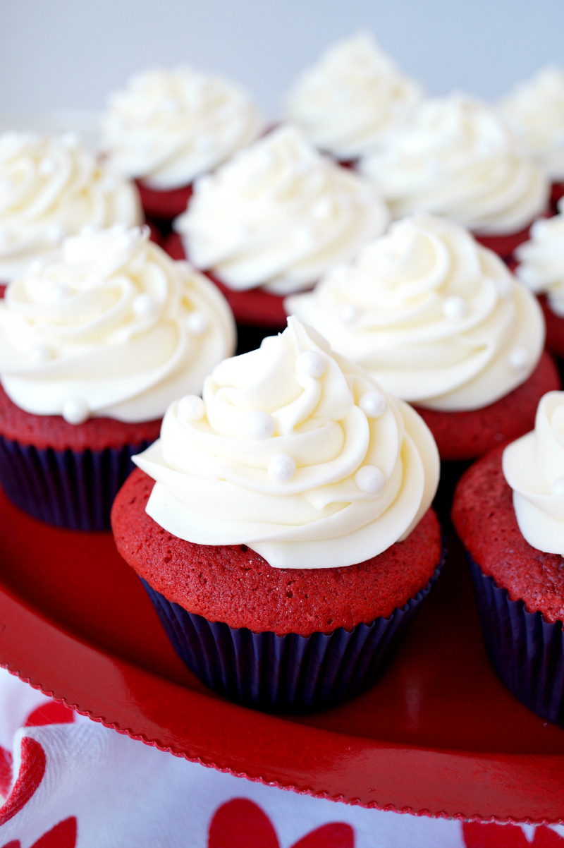 velvet cupcakes with frosting - The Baking Fairy