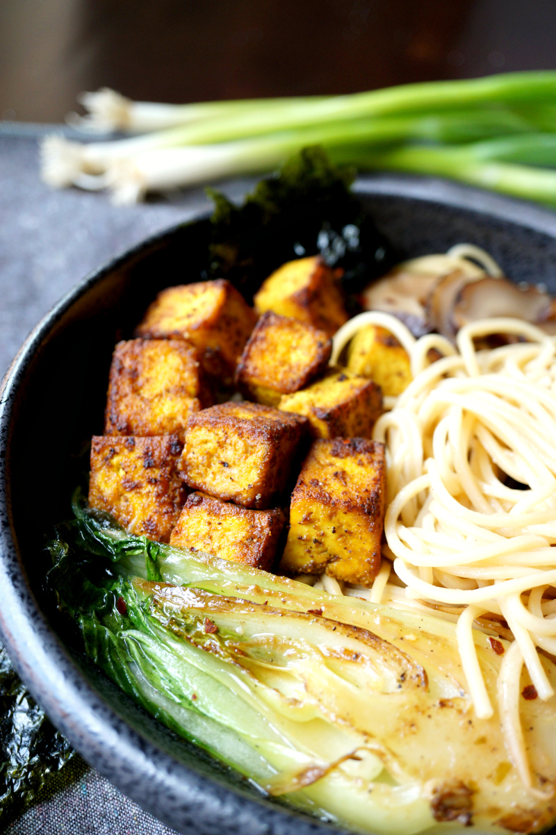 Tahini Miso Ramen with Crispy Tofu - Del's cooking twist