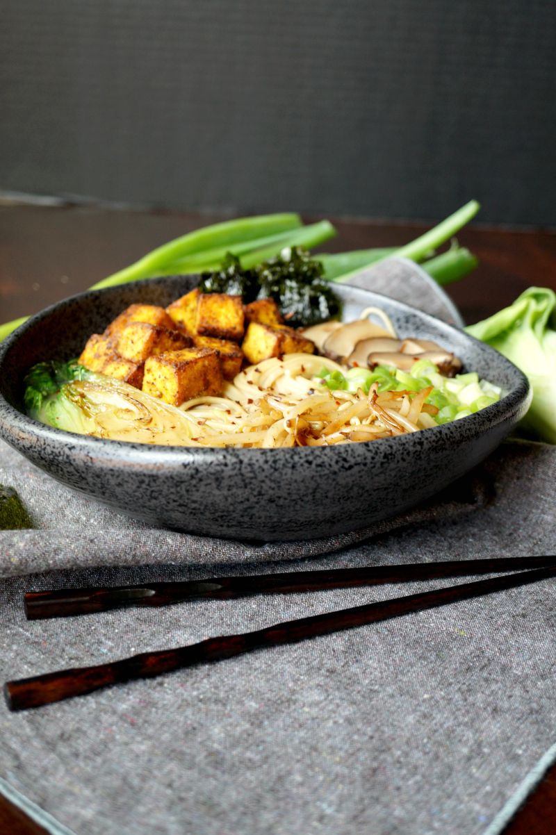 Tahini Miso Ramen with Crispy Tofu - Del's cooking twist