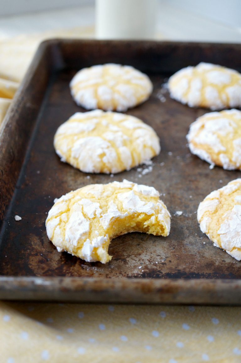 lemon cake mix crinkle cookies - The Baking Fairy