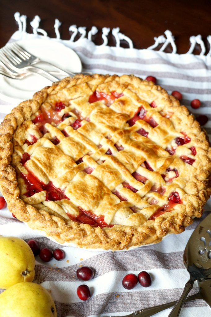 cranberry pear lattice pie - The Baking Fairy