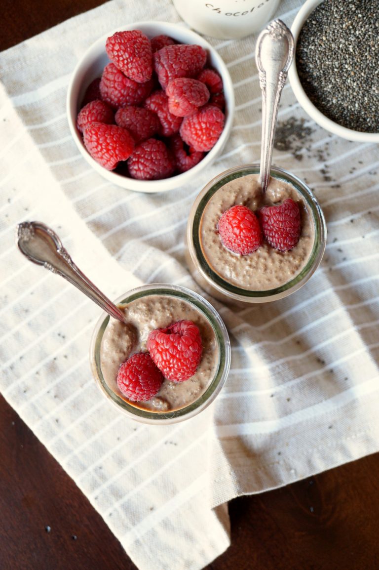 chocolate peanut butter chia pudding - The Baking Fairy