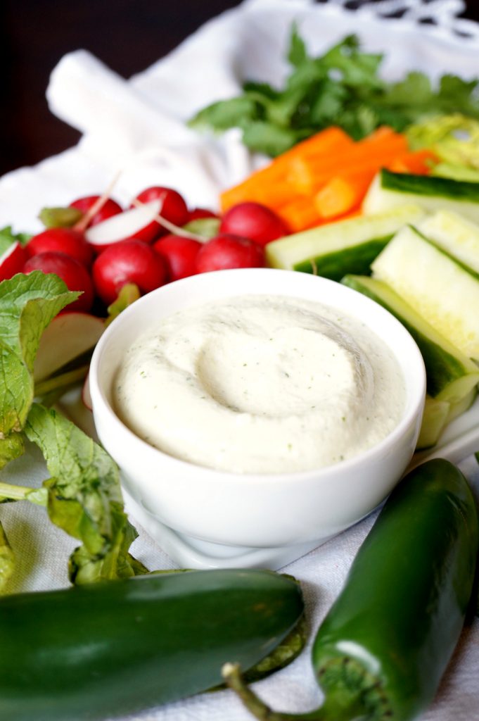 vegan cashew jalapeno ranch dip - The Baking Fairy