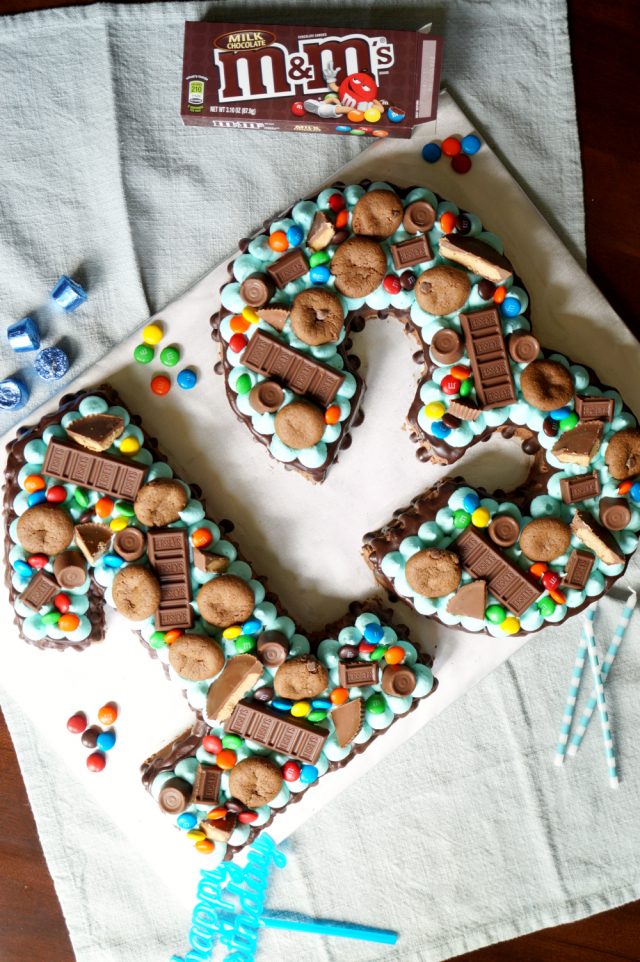 gluten free chocolate candy cutout number cake - The Baking Fairy