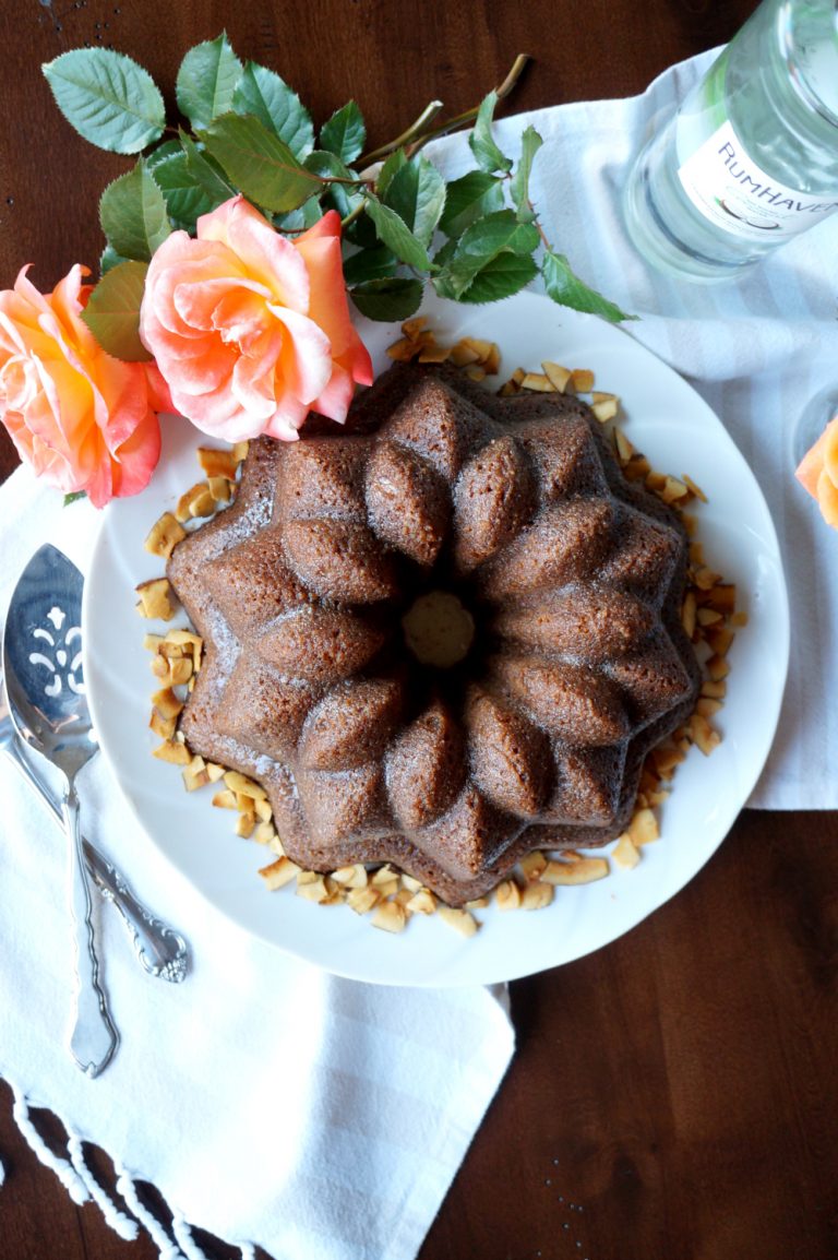 toasted coconut rum cake The Baking Fairy