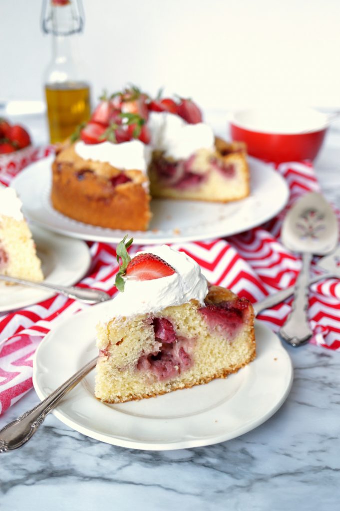 strawberry olive oil cake - The Baking Fairy