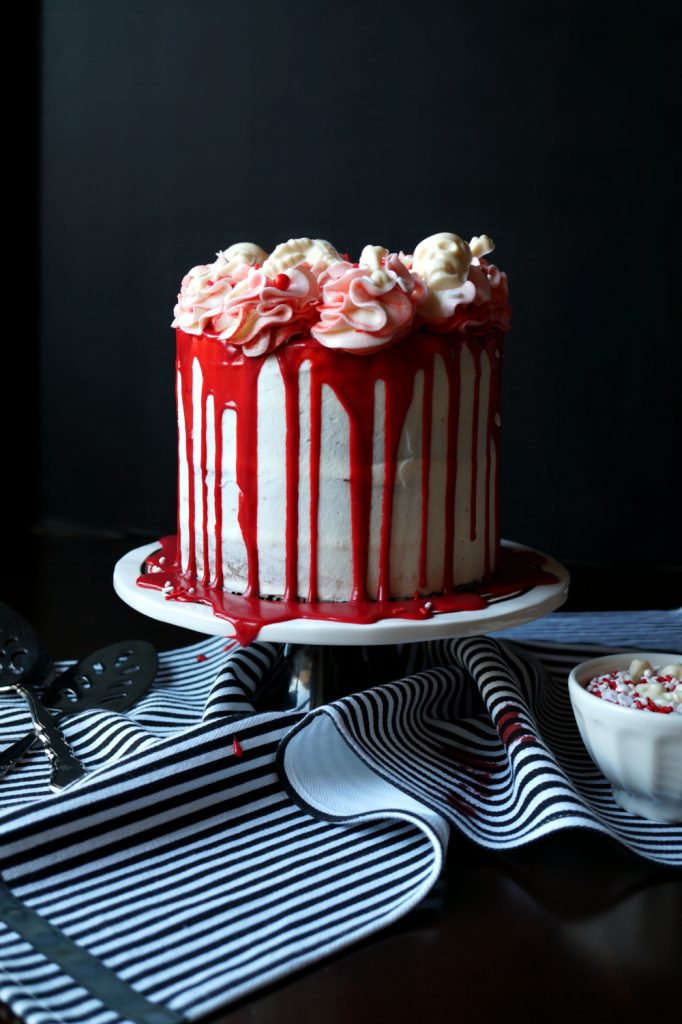 red velvet marble cake with bloody red ganache - The Baking Fairy