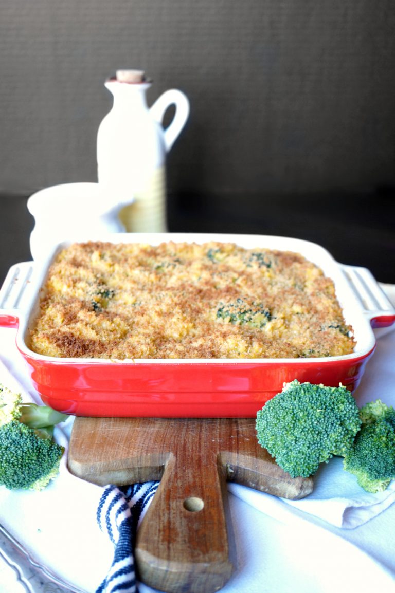 vegan broccoli cheese casserole - The Baking Fairy