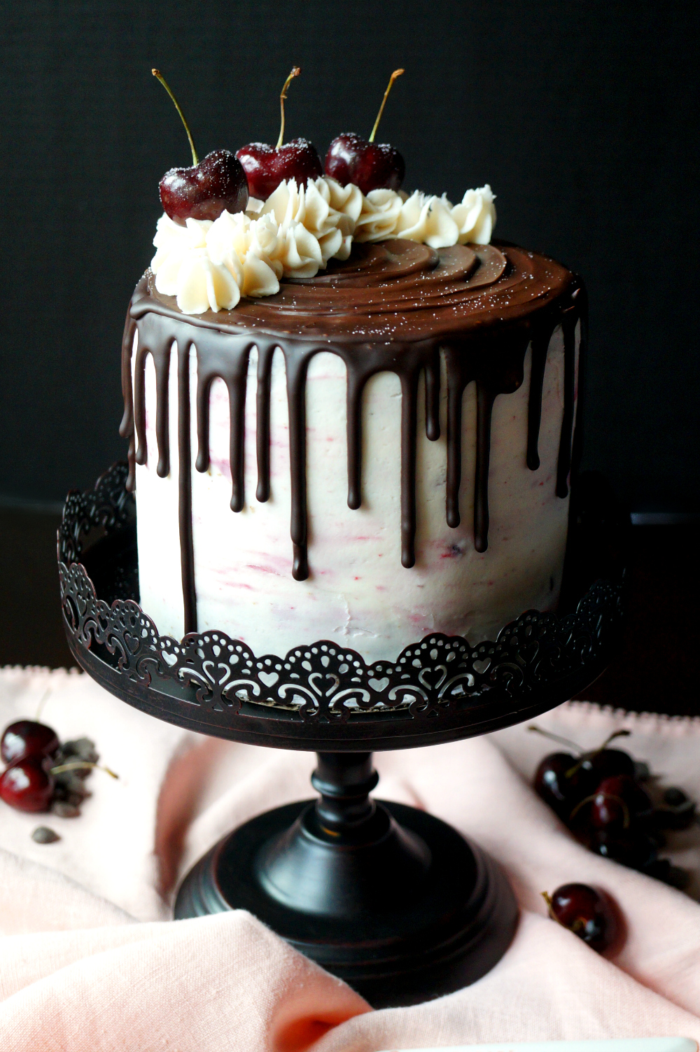 Chocolate Cherry Cake (Platinum Jubilee Cake) - Little Sugar Snaps