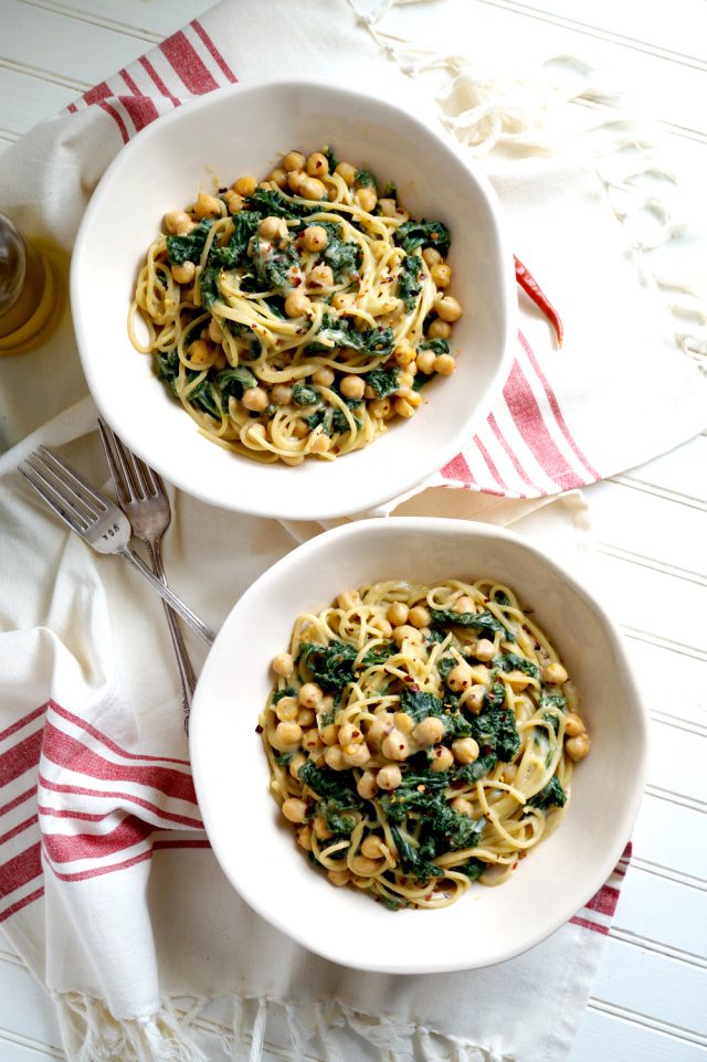 Creamy Vegan Kale And Chickpea Pasta The Baking Fairy