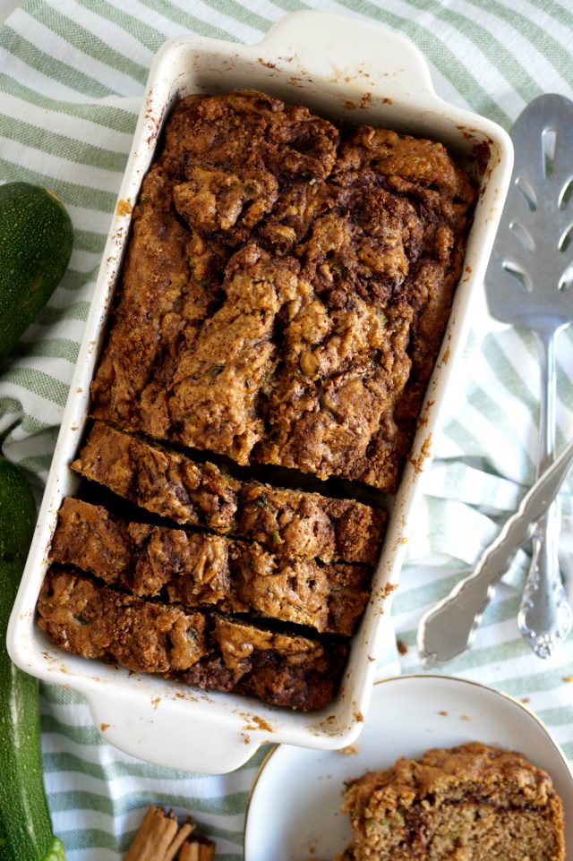 vegan cinnamon swirl zucchini bread - The Baking Fairy