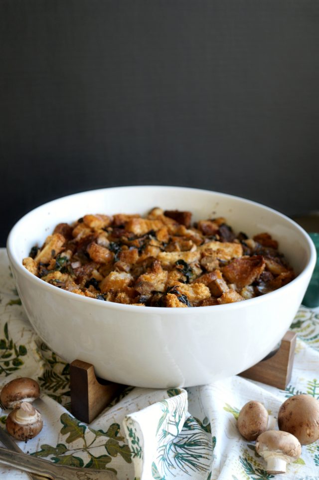 vegan sourdough stuffing with mushrooms, sausage, and swiss chard - The ...
