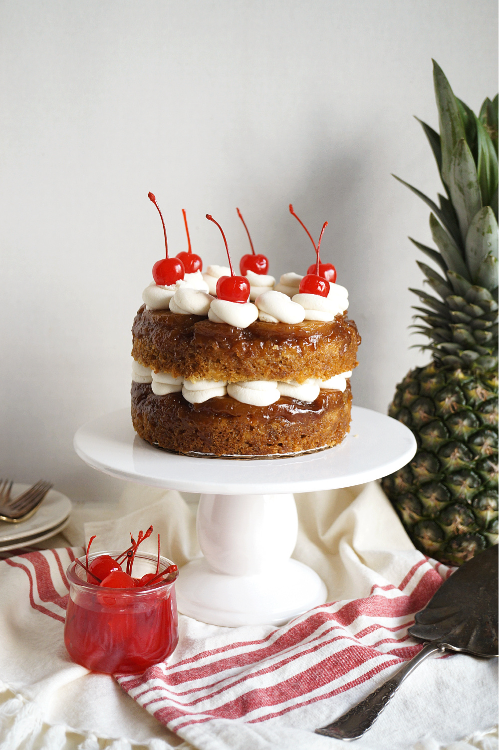 vegan pineapple upside down layer cake | The Baking Fairy